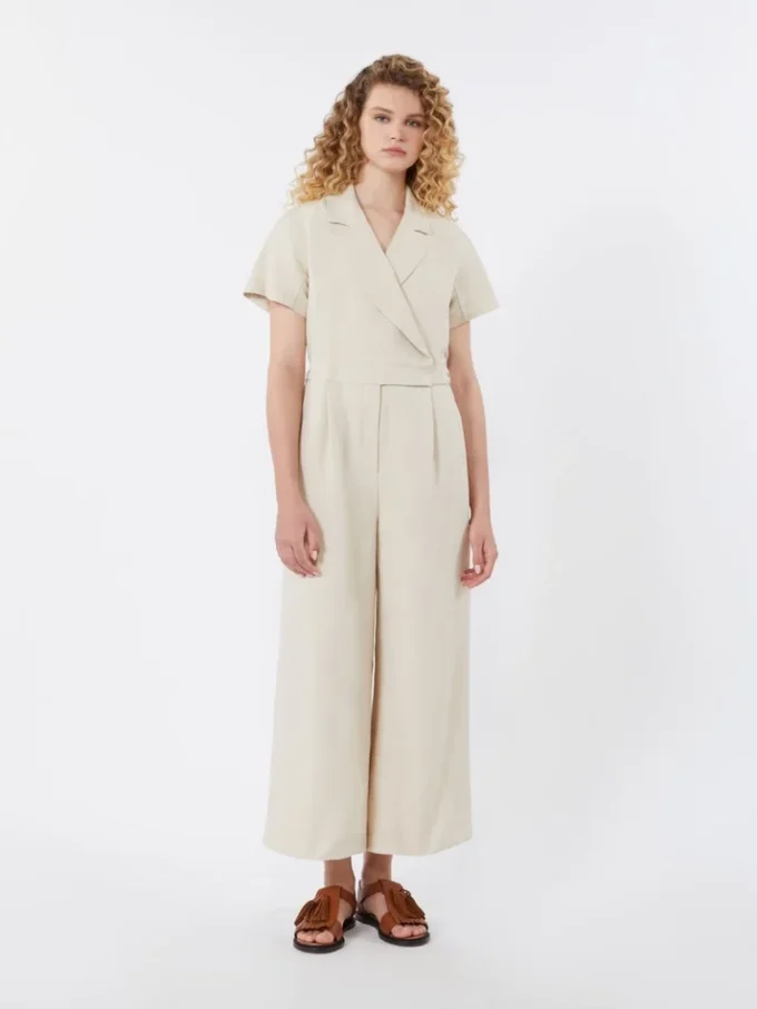 Jumpsuit aus Viskose und Leinen, Batavia, beige Jumpsuit aus Viskose und Leinen, Batavia, beige