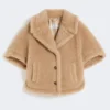 Kape aus Teddy-Stoff aus Alpaka und Kaschmir in boxiger Passform, beige Kape aus Teddy-Stoff aus Alpaka und Kaschmir in boxiger Passform, beige