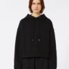 Kapuzenpullover aus Stretch-Baumwolle, schwarz