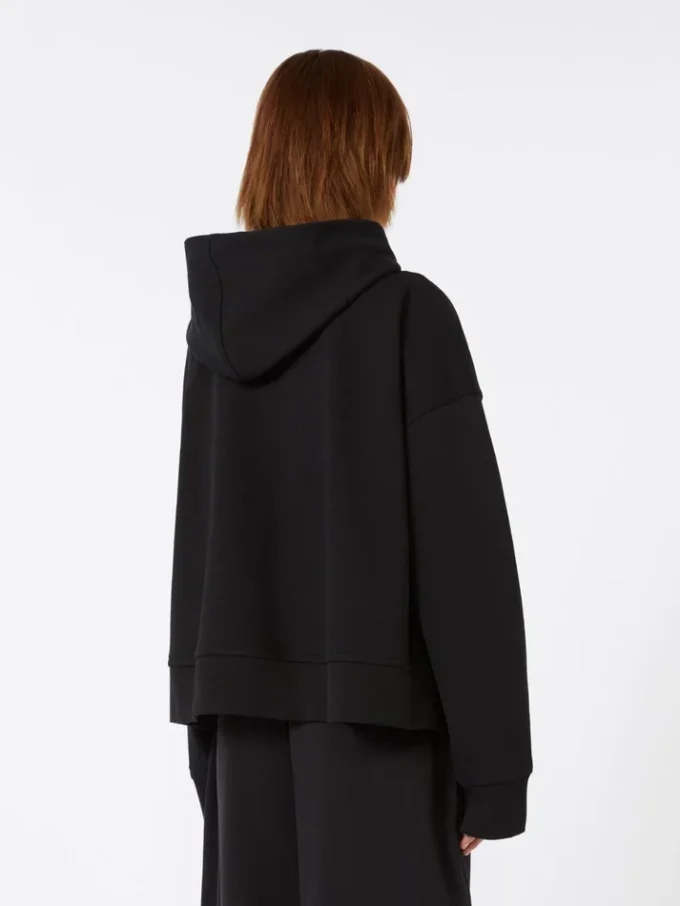 Kapuzenpullover aus Stretch-Baumwolle, schwarz