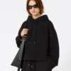 Kapuzenpullover aus Stretch-Baumwolle, schwarz
