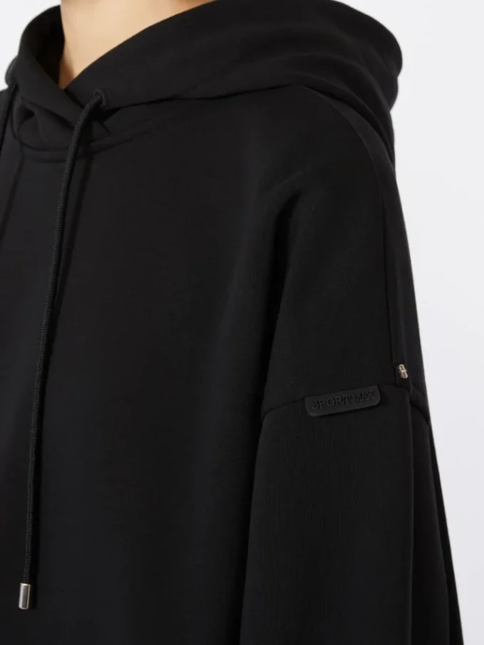 Kapuzenpullover aus Stretch-Baumwolle, schwarz