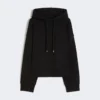 Kapuzenpullover aus Stretch-Baumwolle, schwarz