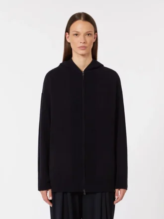 Kaschmir-Cardigan mit Kapuze, ultramarinblau