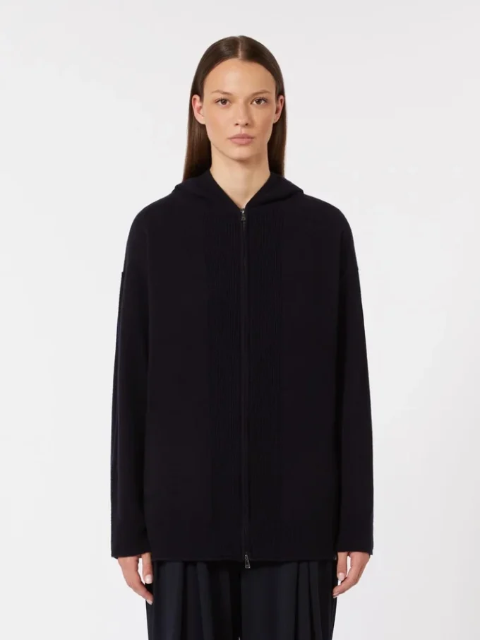 Kaschmir-Cardigan mit Kapuze, ultramarinblau Kaschmir-Cardigan mit Kapuze, ultramarinblau