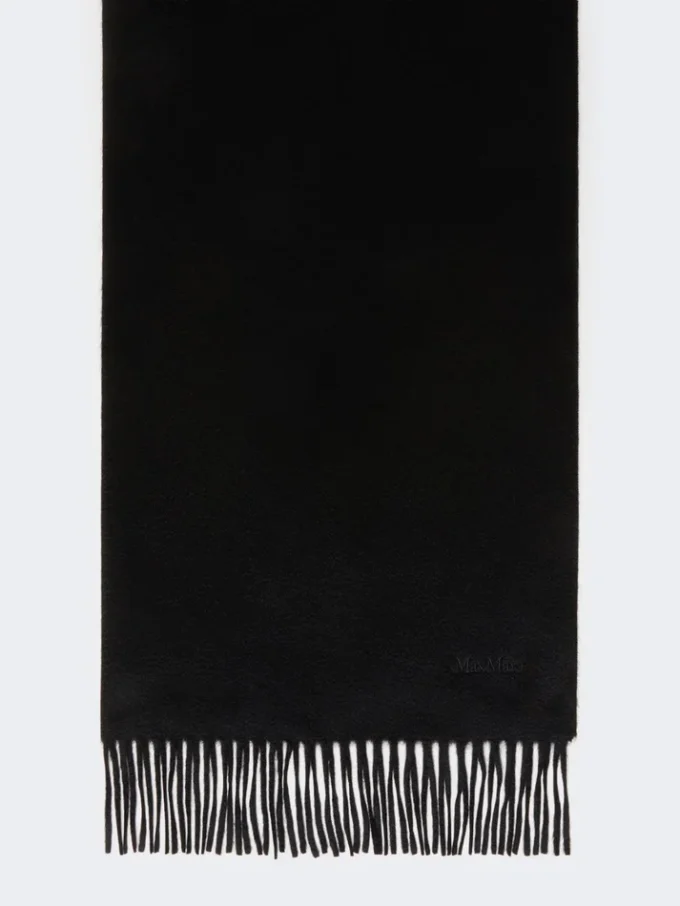 Kaschmir-Stola mit Logo, schwarz Kaschmir-Stola mit Logo, schwarz