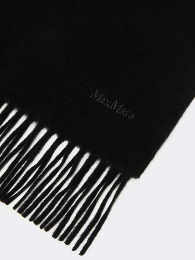 Kaschmir-Stola mit Logo, schwarz Kaschmir-Stola mit Logo, schwarz