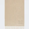 Kaschmir-Stola mit Monogramm-Stickerei, beige Kaschmir-Stola mit Monogramm-Stickerei, beige