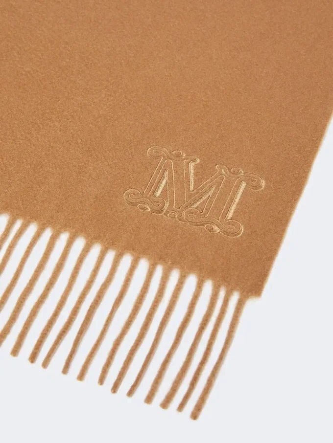 Kaschmir-Stola mit Monogramm-Stickerei, beige Kaschmir-Stola mit Monogramm-Stickerei, beige