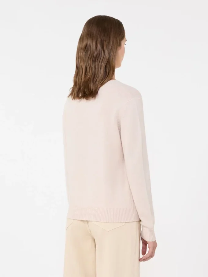 Kaschmirpullover mit Intarsien-Detail, sand