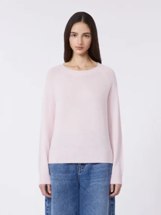 Kaschmirpullover mit Rundhalsausschnitt, rosa