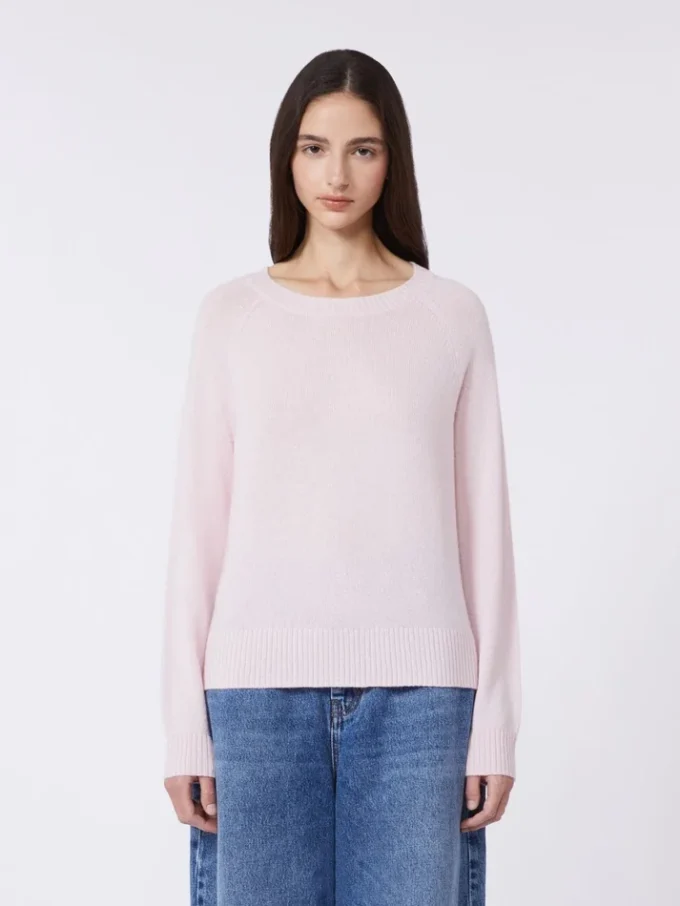Kaschmirpullover mit Rundhalsausschnitt, rosa