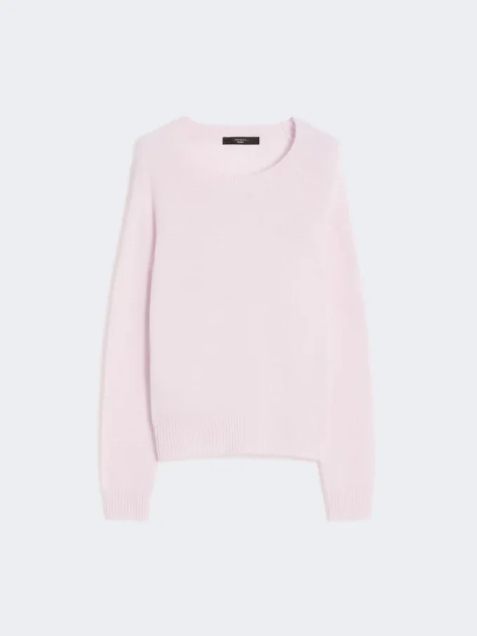 Kaschmirpullover mit Rundhalsausschnitt, rosa