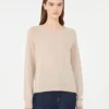 Kaschmirpullover mit Rundhalsausschnitt, sandfarben