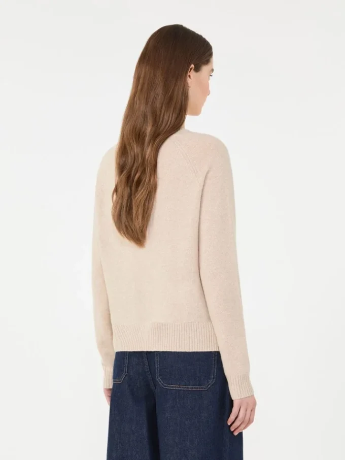 Kaschmirpullover mit Rundhalsausschnitt, sandfarben