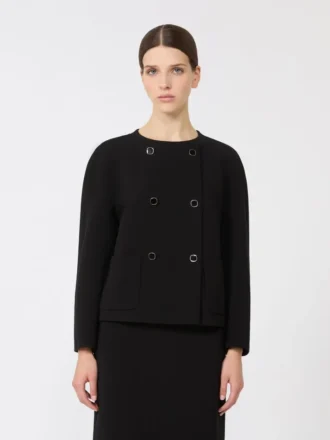 Kastenförmige Jacke aus Cady, schwarz