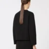 Kastenförmige Jacke aus Cady, schwarz Kastenförmige Jacke aus Cady, schwarz