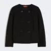 Kastenförmige Jacke aus Cady, schwarz Kastenförmige Jacke aus Cady, schwarz