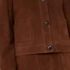 Kastenförmige Jacke aus Wildleder, schokoladenbraun Kastenförmige Jacke aus Wildleder, schokoladenbraun