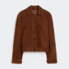 Kastenförmige Jacke aus Wildleder, schokoladenbraun Kastenförmige Jacke aus Wildleder, schokoladenbraun