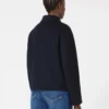 Kastenförmige Jacke aus Wolle, Kaschmir und Seide, marineblau