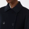 Kastenförmige Jacke aus Wolle, Kaschmir und Seide, marineblau