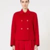 Kastenförmige Jacke aus Wolle, Kaschmir und Seide, rot Kastenförmige Jacke aus Wolle, Kaschmir und Seide, rot