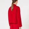 Kastenförmige Jacke aus Wolle, Kaschmir und Seide, rot Kastenförmige Jacke aus Wolle, Kaschmir und Seide, rot