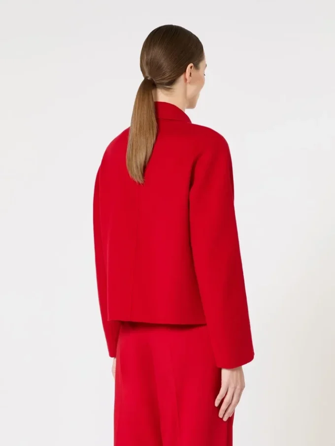Kastenförmige Jacke aus Wolle, Kaschmir und Seide, rot Kastenförmige Jacke aus Wolle, Kaschmir und Seide, rot