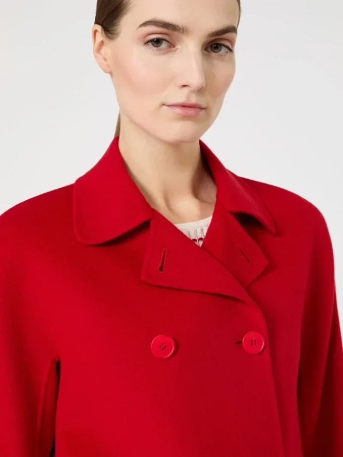 Kastenförmige Jacke aus Wolle, Kaschmir und Seide, rot Kastenförmige Jacke aus Wolle, Kaschmir und Seide, rot