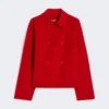 Kastenförmige Jacke aus Wolle, Kaschmir und Seide, rot Kastenförmige Jacke aus Wolle, Kaschmir und Seide, rot