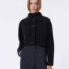 Kastenförmige Jacke aus Wolle und Kaschmir, ultramarinblau Kastenförmige Jacke aus Wolle und Kaschmir, ultramarinblau