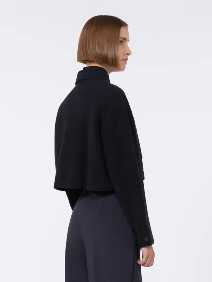 Kastenförmige Jacke aus Wolle und Kaschmir, ultramarinblau Kastenförmige Jacke aus Wolle und Kaschmir, ultramarinblau