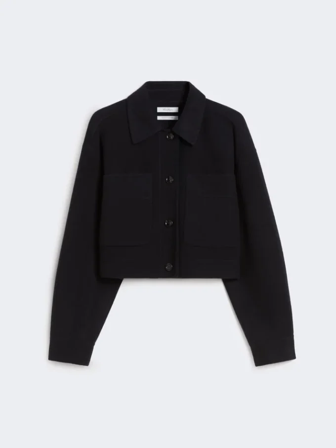 Kastenförmige Jacke aus Wolle und Kaschmir, ultramarinblau Kastenförmige Jacke aus Wolle und Kaschmir, ultramarinblau