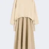 Kleid aus Funktionsstoff und Baumwolle, haselnussbraun Kleid aus Funktionsstoff und Baumwolle, haselnussbraun