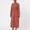 Kleid aus gewaschener Seiden-Canvas, Terrakotta Kleid aus gewaschener Seiden-Canvas, Terrakotta