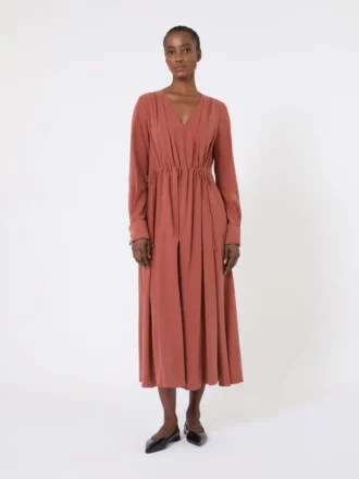 Kleid aus gewaschener Seiden-Canvas, Terrakotta Kleid aus gewaschener Seiden-Canvas, Terrakotta
