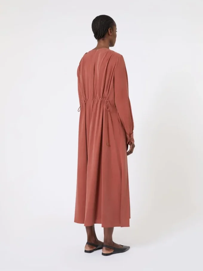 Kleid aus gewaschener Seiden-Canvas, Terrakotta Kleid aus gewaschener Seiden-Canvas, Terrakotta