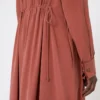 Kleid aus gewaschener Seiden-Canvas, Terrakotta Kleid aus gewaschener Seiden-Canvas, Terrakotta
