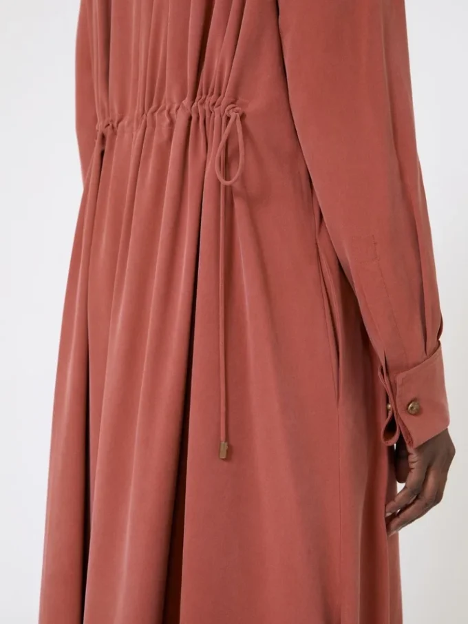 Kleid aus gewaschener Seiden-Canvas, Terrakotta Kleid aus gewaschener Seiden-Canvas, Terrakotta