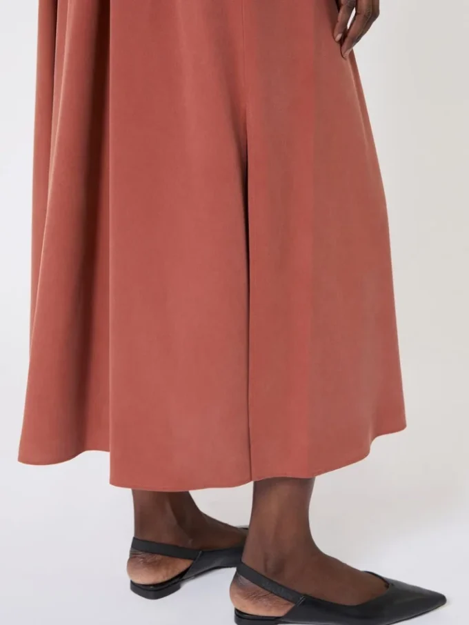 Kleid aus gewaschener Seiden-Canvas, Terrakotta Kleid aus gewaschener Seiden-Canvas, Terrakotta