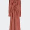Kleid aus gewaschener Seiden-Canvas, Terrakotta Kleid aus gewaschener Seiden-Canvas, Terrakotta