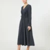 Kleid aus gewaschener Seiden-Canvas, ultramarinblau Kleid aus gewaschener Seiden-Canvas, ultramarinblau