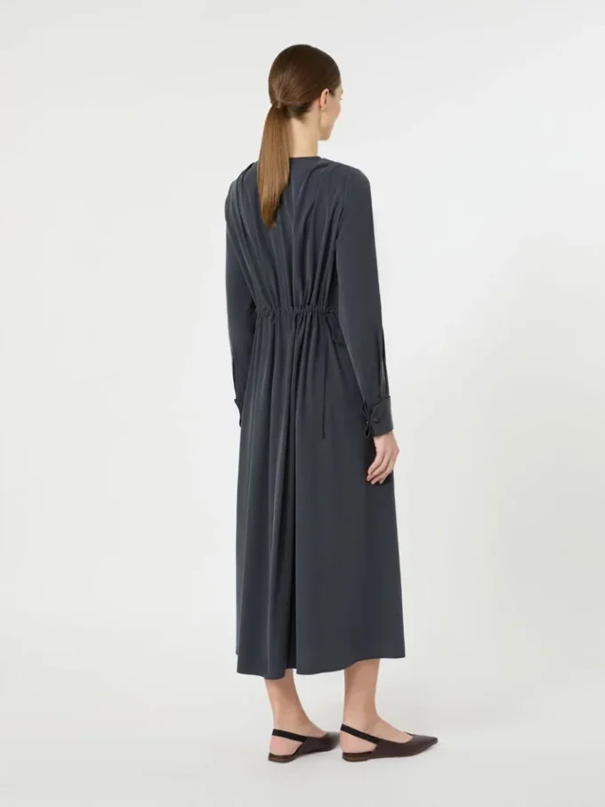 Kleid aus gewaschener Seiden-Canvas, ultramarinblau Kleid aus gewaschener Seiden-Canvas, ultramarinblau