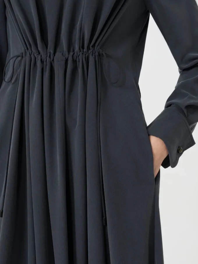 Kleid aus gewaschener Seiden-Canvas, ultramarinblau Kleid aus gewaschener Seiden-Canvas, ultramarinblau
