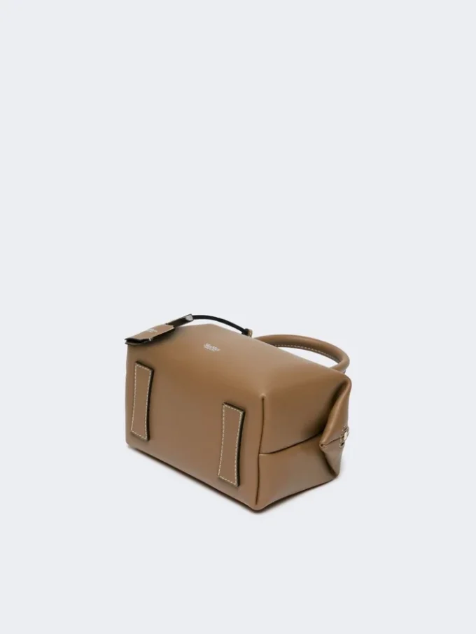 Kleine Bowler-Tasche aus naturbelassenem Leder, Farbe: Mud Kleine Bowler-Tasche aus naturbelassenem Leder, Farbe: Mud