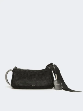 Kleine Handtasche aus technischem Netzgewebe, schwarz