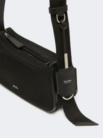 Kleine Handtasche aus technischem Netzgewebe, schwarz