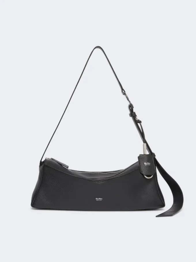 Kleine Leder-Umhängetasche, schwarz Kleine Leder-Umhängetasche, schwarz