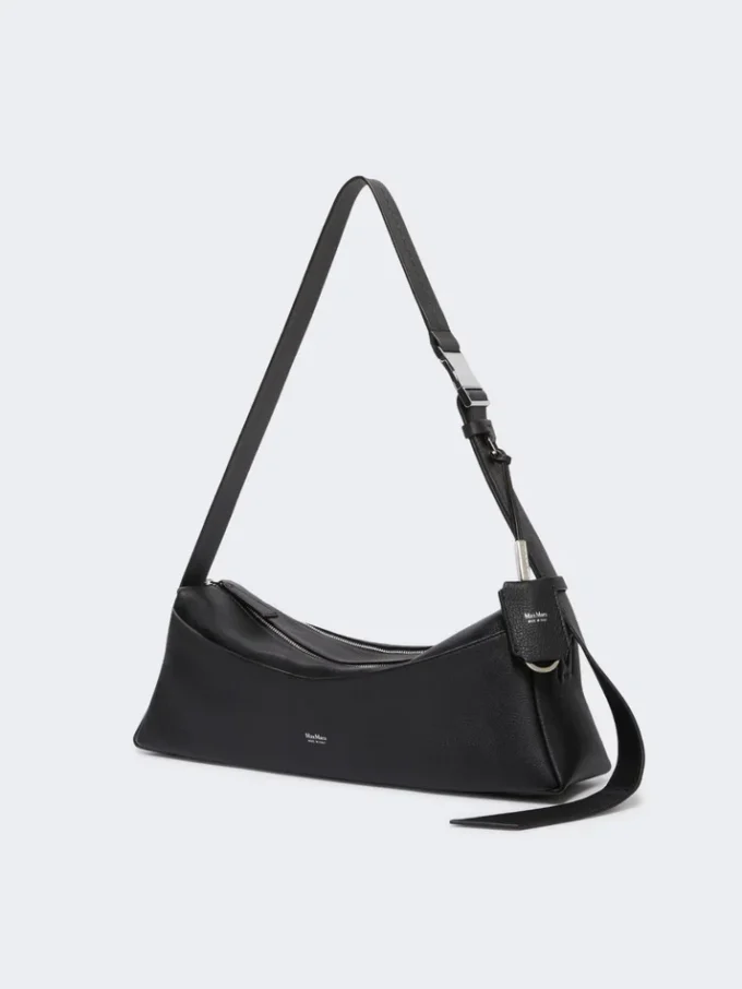 Kleine Leder-Umhängetasche, schwarz Kleine Leder-Umhängetasche, schwarz